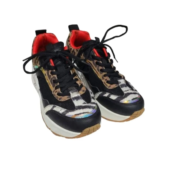 Skechers Street Uno Hi “The Hunt” Leopard Print Leather Sneakers 8.5 - Picture 10 of 16